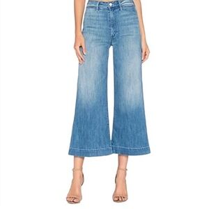 MOTHER Swooner Roller Crop wide leg denim